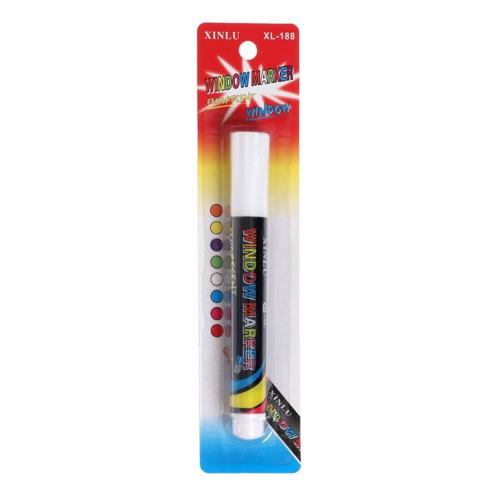 УЦЕНКА Маркер меловой для стекла, LED на блистере, белый (плохо пишут, могут попадаться сухие) - Фото 1