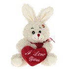 Мягкая игрушка "Зайка-кудряшка", с сердцем, цвета МИКС - Фото 1