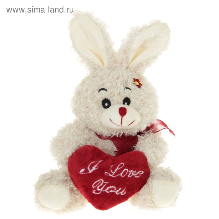 Мягкая игрушка "Зайка-кудряшка", с сердцем, цвета МИКС - Фото 1