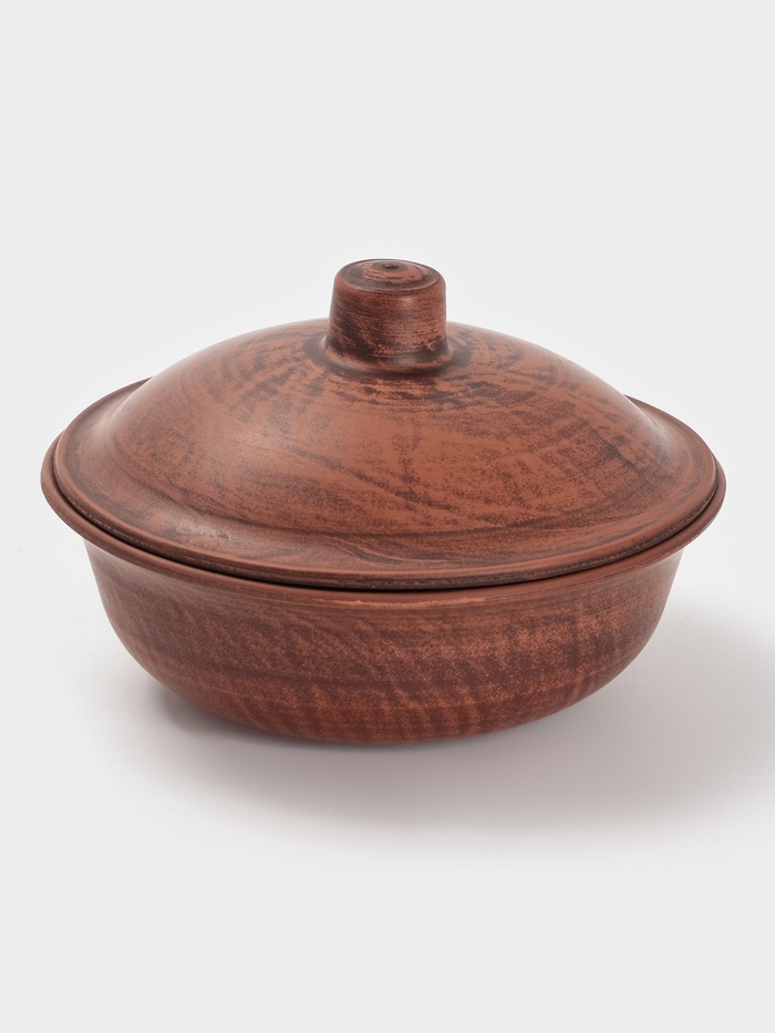 Форма для запекания с крышкой, 550 мл., 16×11 см, красная глина - Фото 1