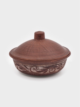 Блюдо для запекания «Ангоб», 550 мл, 11×16 см, красная глина  (артикул 9257895)  большой выбор товаров оптом и в розницу по низким ценам с доставкой