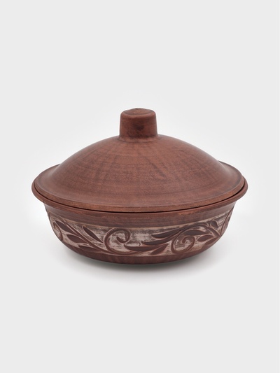 Блюдо для запекания «Ангоб», 550 мл, 11×16 см, красная глина