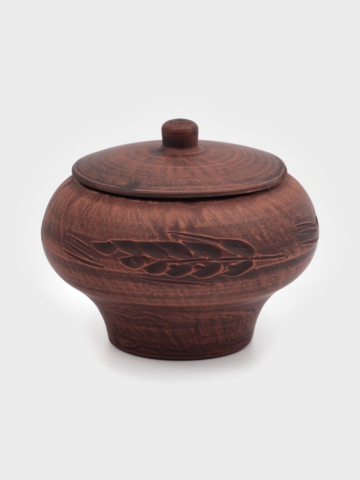 Горшок для жаркого «Колос», 600 мл, 13×14 см, красная глина - Фото 1