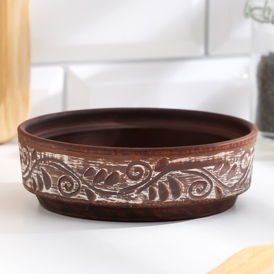 Форма для запекания «Ангоб», 300 мл, 4×12 см, красная глина