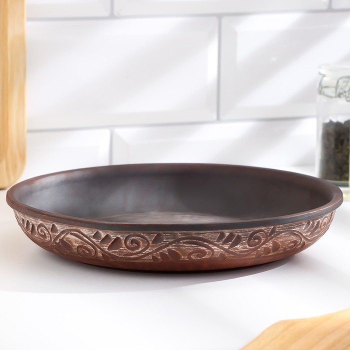 Форма для запекания «Ангоб», 670 мл, d=21 см, красная глина - Фото 1