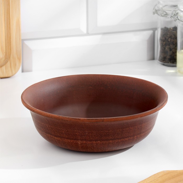 Тарелка глубокая «Классика», 550 мл, красная глина - Фото 1