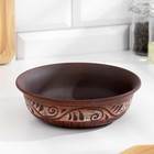 Тарелка глубокая «Ангоб», 550 мл, красная глина - Фото 1