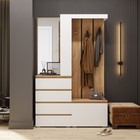 Прихожая «Клик Мебель. Крона», с зеркалом, 1260×350×1980 мм, цвет белый/дуб крафт золотой - Фото 1