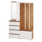 Прихожая «Клик Мебель. Крона», с зеркалом, 1260×350×1980 мм, цвет белый/дуб крафт золотой - Фото 2