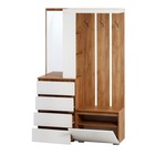 Прихожая «Клик Мебель. Крона», с зеркалом, 1260×350×1980 мм, цвет белый/дуб крафт золотой - Фото 3