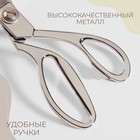 Набор ножниц подарочный: закройные ножницы 9", 23,5 см, ножницы вышивальные «Цапельки» 3,7", 9,5 см, цвет серебряный - фото 7793369