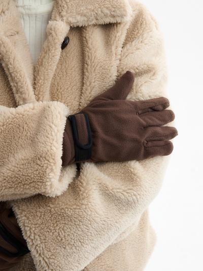 Перчатки женские MINAKU: Hello, winter!, двухслойные, коричневые, размер 24 см