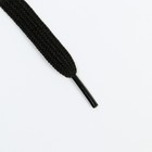 Шнурки плоские 9 мм, 120 см, цвет чёрный, пара - фото 7108538