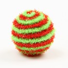 Шар-погремушка блестящий двухцветный, 5 см, зеленый/красный - Фото 2