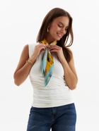 Платок женский MINAKU, размер 70×70 см, оранжевый, голубой - Фото 2