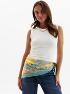 Платок женский MINAKU, размер 70×70 см, оранжевый, голубой - Фото 2