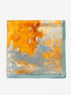 Платок женский MINAKU, размер 70×70 см, оранжевый, голубой - Фото 7