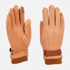 Перчатки мужские, безразмерные, с утеплителем, цвет коричневый - фото 5282781