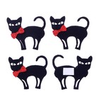 Декор на клеевой основе «Кошка с бантиком» набор 4 шт., размер 1 шт: 5,3 × 4,5 см - фото 10207774