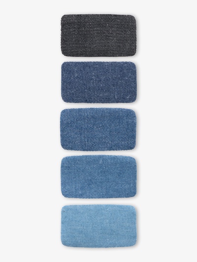 Набор заплаток для одежды, прямоугольные, клеевые, 4.5×2.5 см, 5 шт., синий