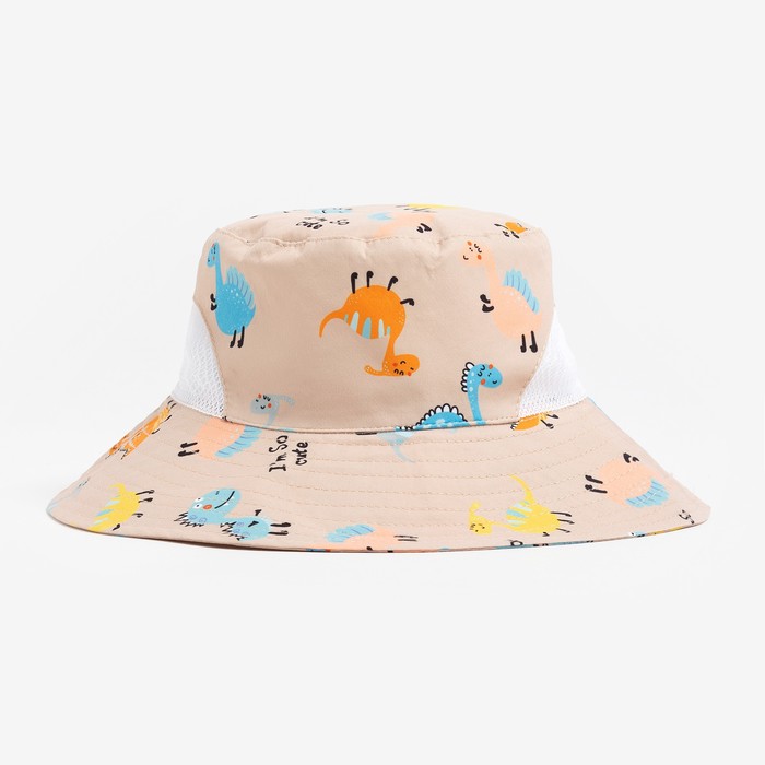 Панама детская MINAKU «Дино», персиковая, размер 54 - Фото 1