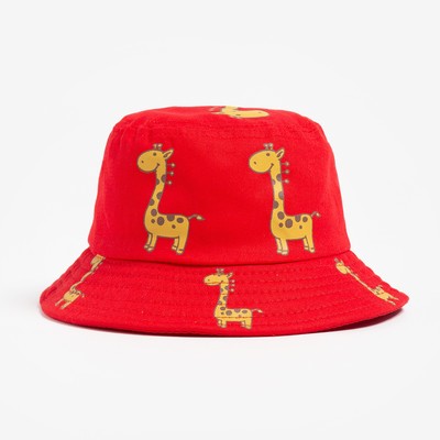 Панама детская MINAKU «Жирафик», красная, размер 50