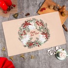 Полотенце Этель Christmas wreath 40х73 см, 100% хл, саржа 190 гр/м2 - Фото 1