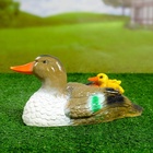 Садовая фигура из гипса «Утка с утятами», 15×32×12 см 389908
