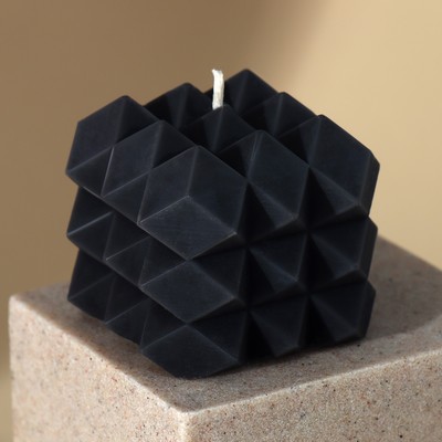 Свеча интерьерная «Геометрия», чёрная, 5.5×5 см