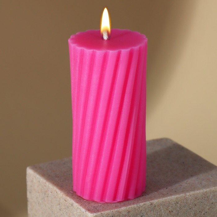 Свеча интерьерная «Витая», розовая - Фото 1