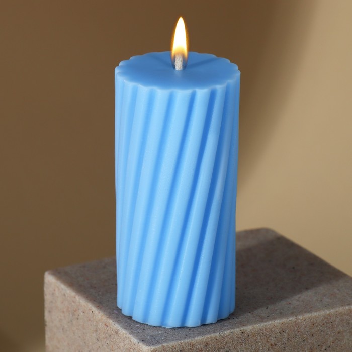 Свеча интерьерная «Витая», голубая - Фото 1