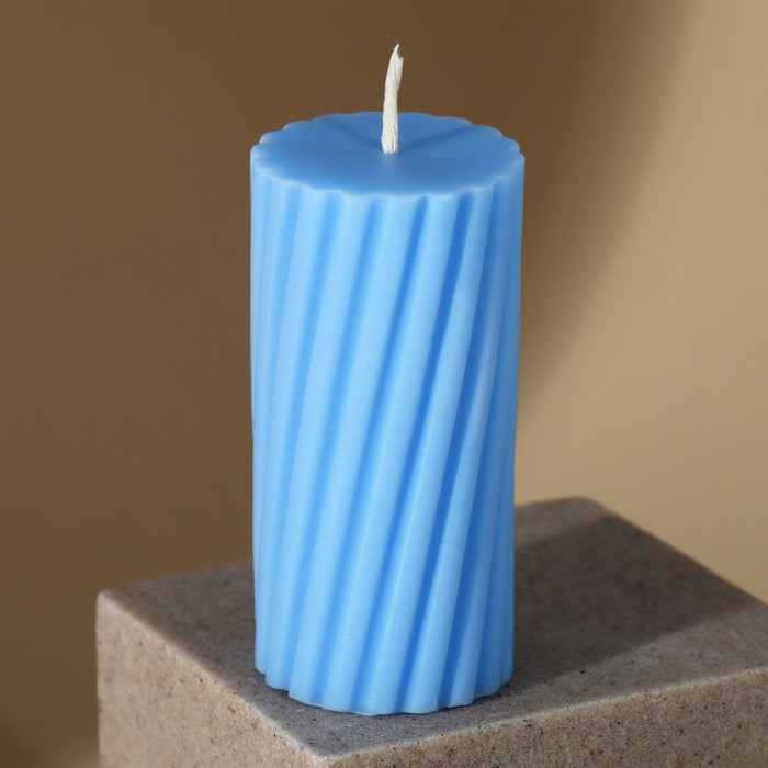Свеча интерьерная «Витая», голубая - фото 1907532732