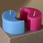 Свеча декоративная «Инь-Ян», розово-голубая, 3×5.5 см - Фото 2