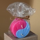 Свеча декоративная «Инь-Ян», розово-голубая, 3×5.5 см - Фото 3