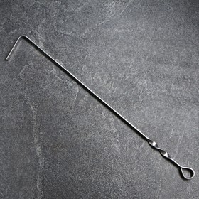 Кочерга из нержавеющей стали, ручка - кольцо, ширина - 12 мм, 60 см