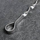 Кочерга из нержавеющей стали, ручка - кольцо, ширина - 12 мм, 60 см - Фото 4