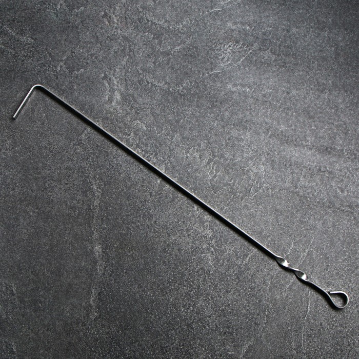 Кочерга из нержавеющей стали, ручка - кольцо, ширина - 12 мм, 70 см - Фото 1