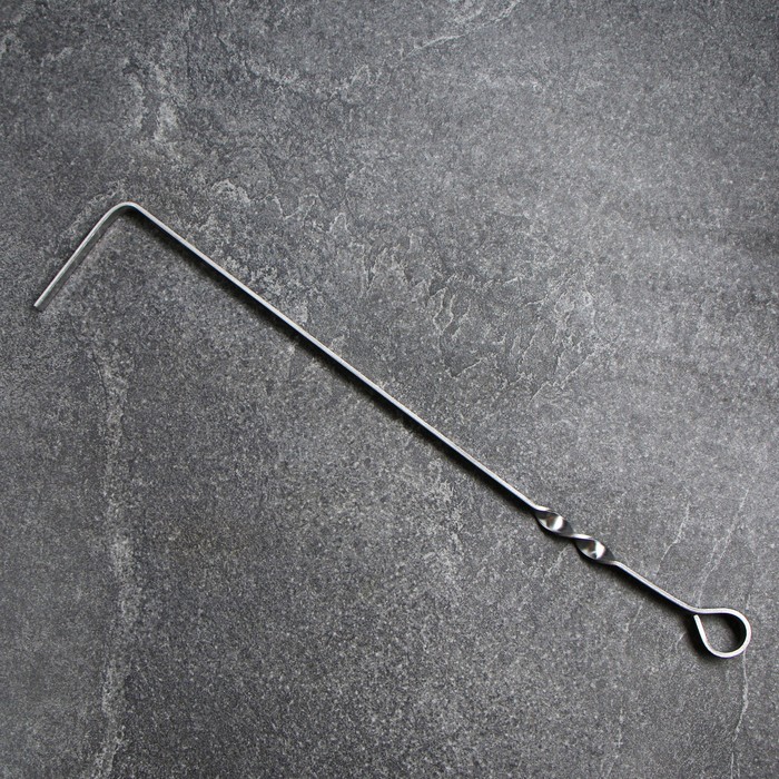 Кочерга из нержавеющей стали, ручка - кольцо, ширина - 12 мм, 47 см - Фото 1