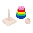 Пирамидка детская деревянная «Яркость», 8×5.5×5.5 см - Фото 2