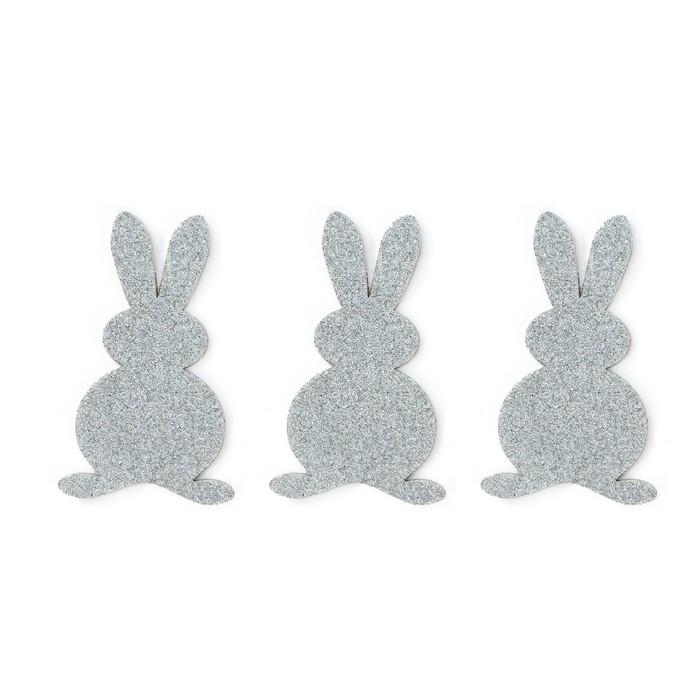 Декор «Зайка» на клеевой основе, набор 3 штуки, МИКС