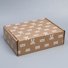 Коробка подарочная сборная, упаковка, «Зверята», бурый, 27 х 21 х 9 см - фото 60001484