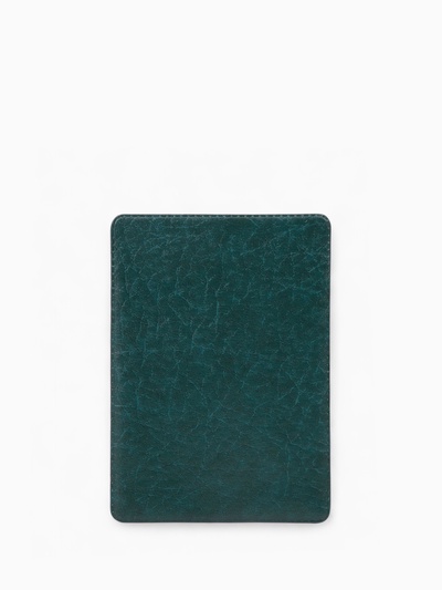 Обложка для проездного, пропуска, с тиснением, зелёная