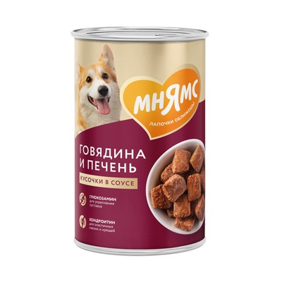 Влажный корм "Мнямс" «ЗДОРОВЫЕ СУСТАВЫ»  для собак говядина/печень в соусе, 400 г