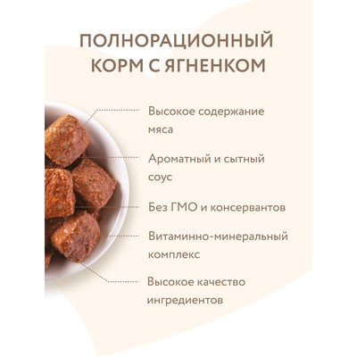 Влажный корм «Мнямс» «КРАСИВАЯ ШЕРСТЬ» для собак, ягненок в соусе, 400 г