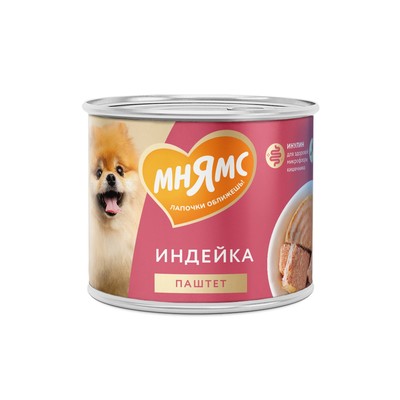 Влажный корм «Мнямс» «КОМФОРТНОЕ ПИЩЕВАРЕНИЕ» для собак, паштет из индейки, 200 г