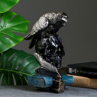 Фигура "Ворон на черепе", 18х16х28см