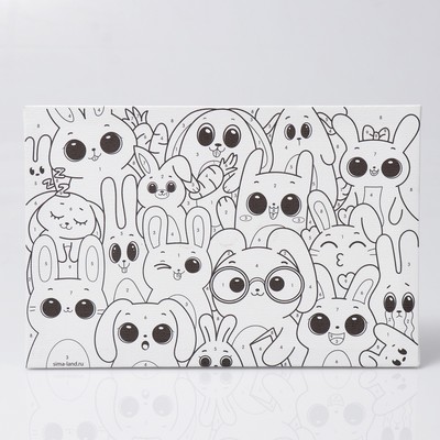 Картина по номерам для детей «Забавные зайчата», 20×30 см