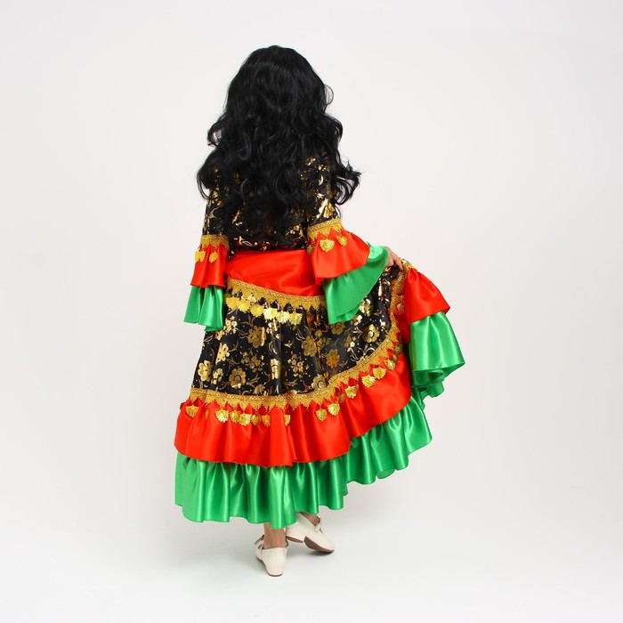 Карнавальный костюм «Цыганка», цвет красно-зелёный, р. 32, рост 110-116 см - фото 1906086120