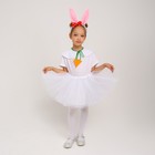 Карнавальный костюм «Зайка белая с ободком», рост 98-128 см - Фото 1