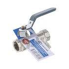 Кран шаровой AQUALINK, PN 30, внутренняя/внутренняя резьба 1/2", косой фильтр, рычаг, никел. - фото 21845037